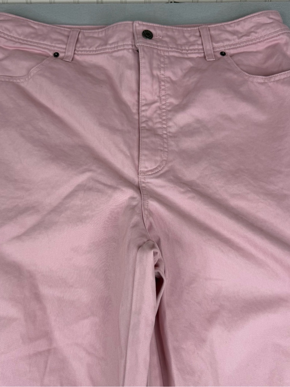 Old Navy Extra High Rise Barrel Leg Chino Pants Pink Women’s 14 Tall Cotton - Picture 2 of 7
